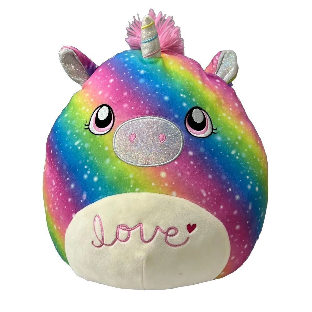 Kellytoy Squishmallow Prim Unicorn Pig Star Rainbow Plush Animal Toy 12" Love